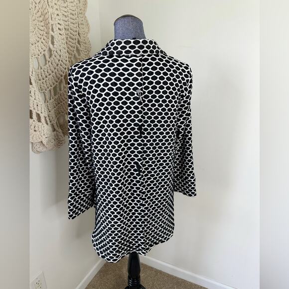 IC By Connie K Art To Wear Lagenlook Black White Button Down Blouse Size XL - Picture 3 of 5
